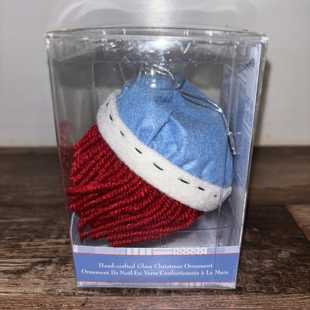 Kurt S. Adler Raggedy Andy Face Glass Christmas Ornament Yarn Hair NEW - Picture 3 of 5